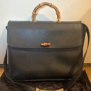 GUCCI BRIEFCASE WITH BAMBOO HANDLE